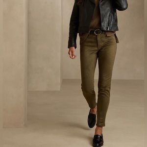 Vegan Suede Skinny Jean - Heitage Olive - Tall